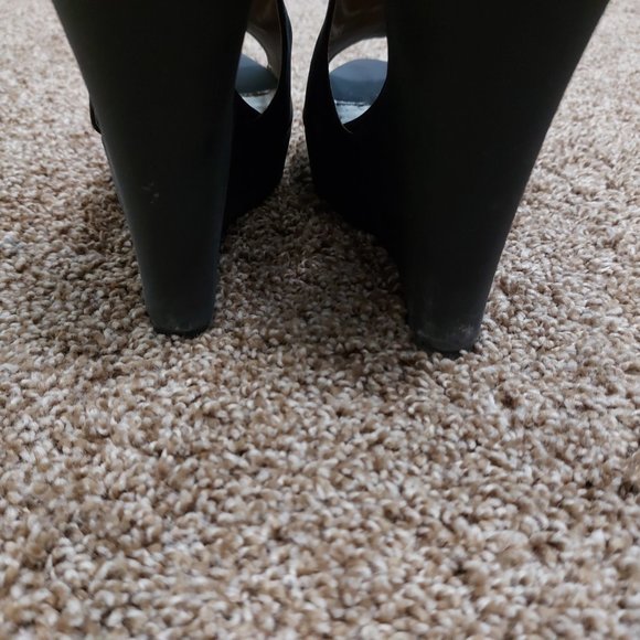 Charlotte Russe Enrich Peep Toe Wedge Booties - Picture 7 of 9